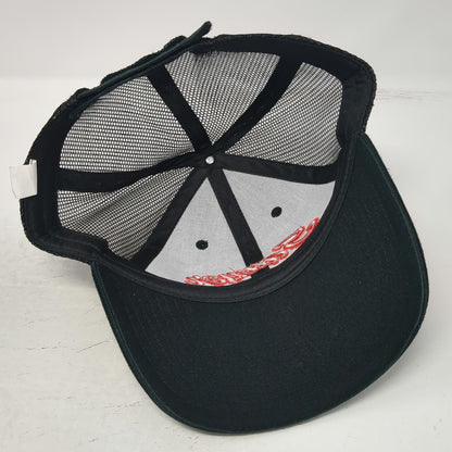 Sawyer Baseball Cap Black One Size Mesh Strapback Red Embroidered Logo Hat