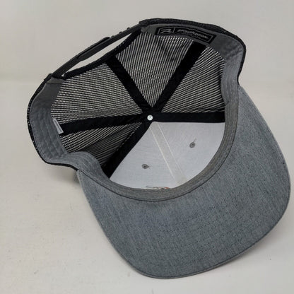 Richardson Style 112 Men's Snapback Mesh Back Trucker Hat Gray Sunglo Logo