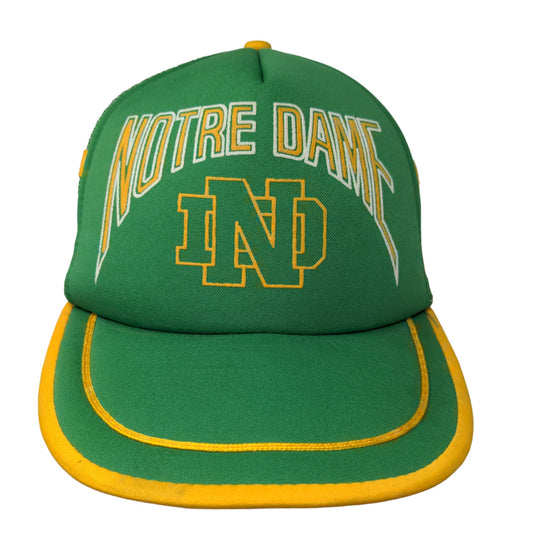 International Hats Mens Snapback Mesh Back Trucker Hat Green OSFA Notre Dame VTG