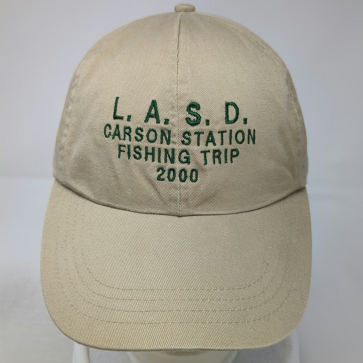 Cotton Deluxe Baseball Cap Beige One Size LASD Carson Fishing Trip Hat 2000
