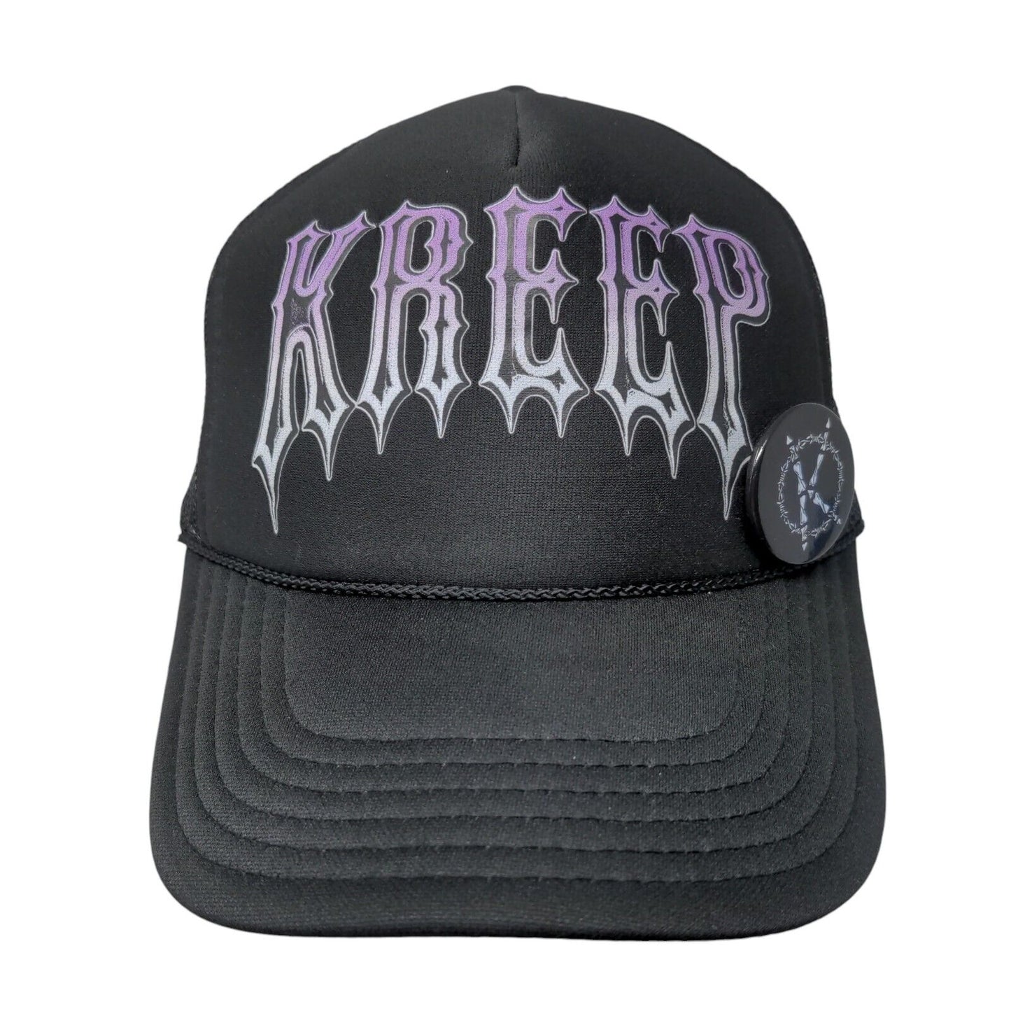 Kreep Snapback Mesh Back Rope Trucker Hat Black OSFM Adjustable Otto