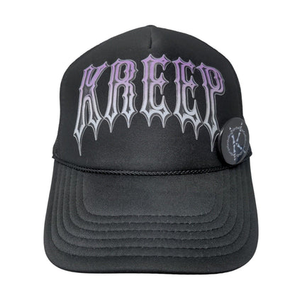 Kreep Snapback Mesh Back Rope Trucker Hat Black OSFM Adjustable Otto