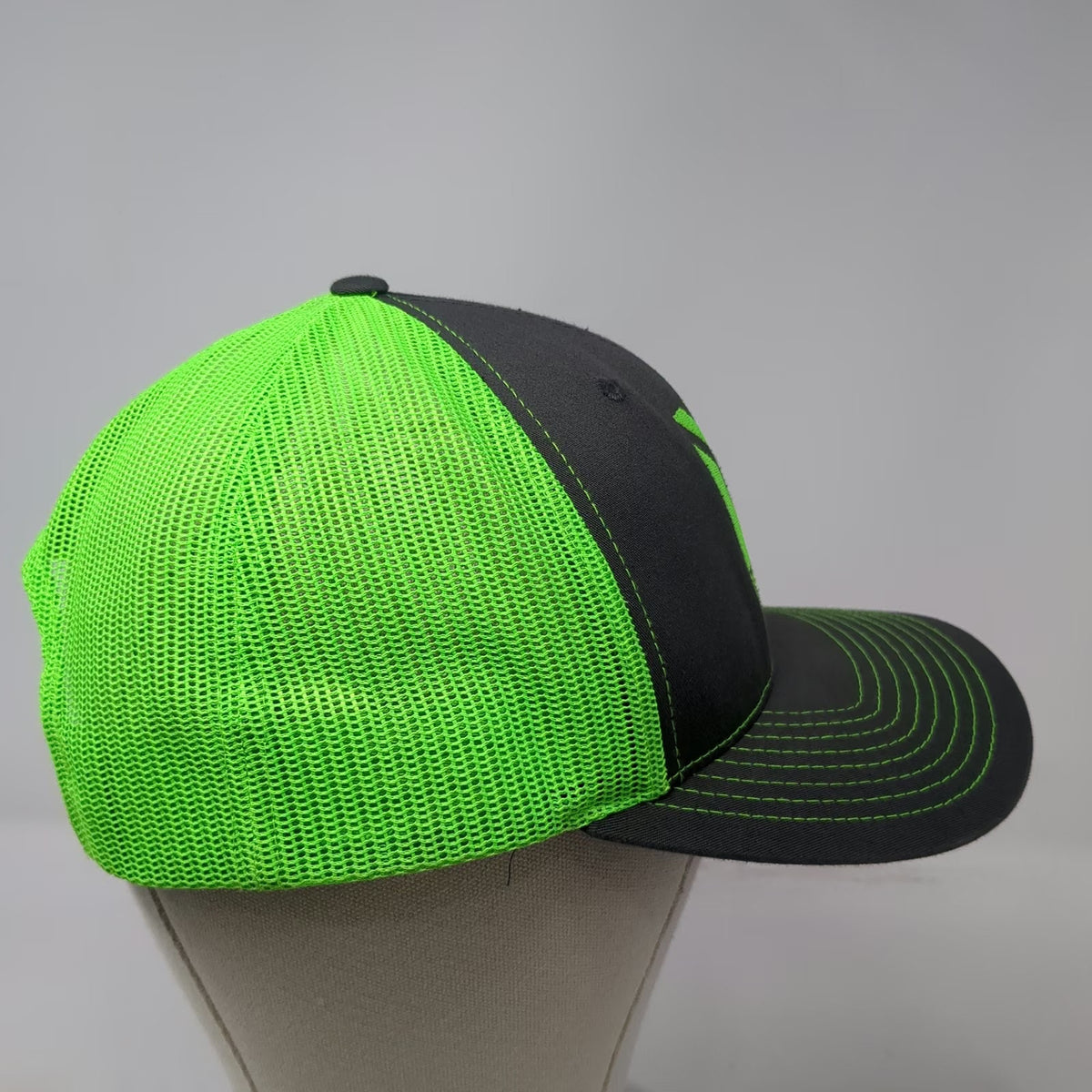 Richardson Trucker Hat Gray Green One Size Snapback Mesh Beniton Construction