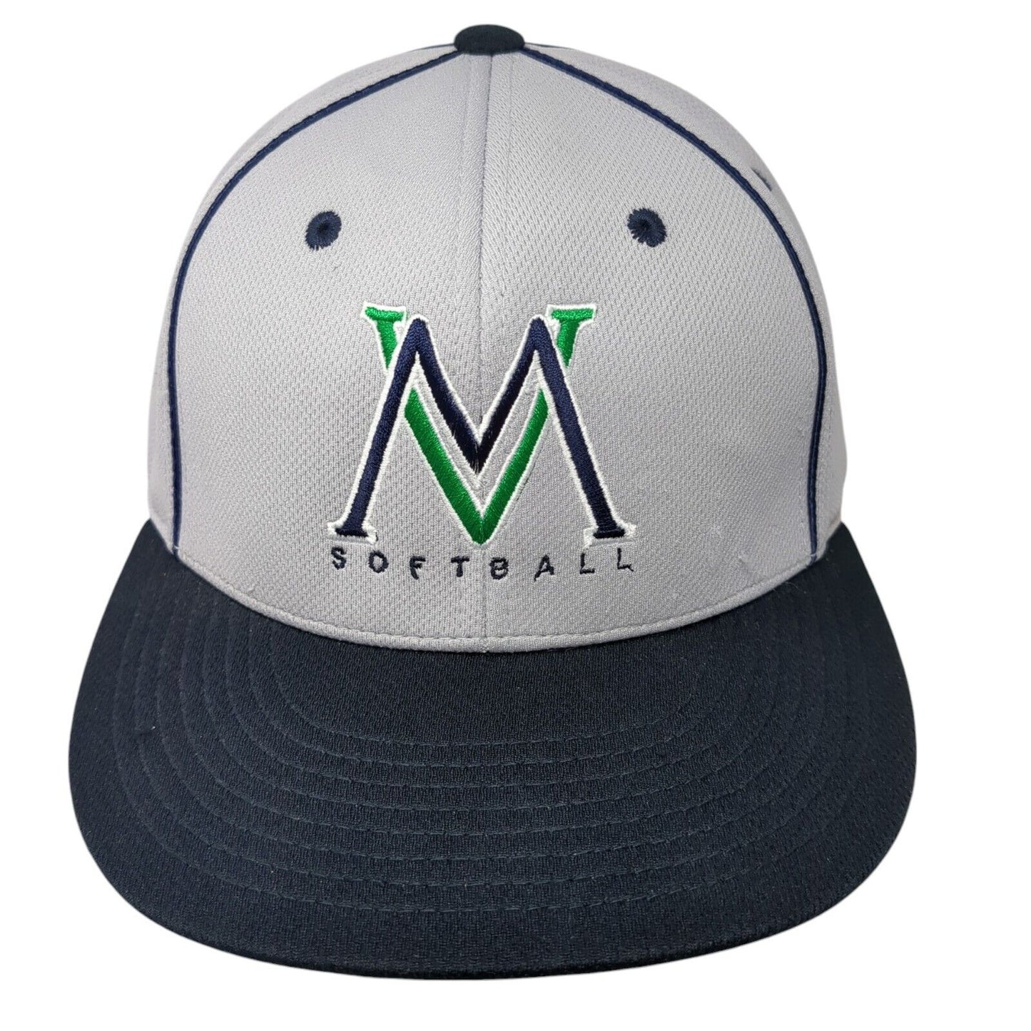 VM Softball Fitted Hat Gray 7 3/8-8 Embroidered D Series Pacific Headwear