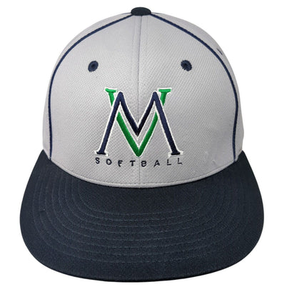 VM Softball Fitted Hat Gray 7 3/8-8 Embroidered D Series Pacific Headwear