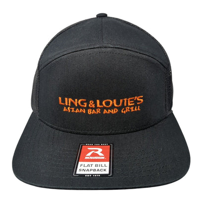 Ling & Louie's Asian Bar and Grill Trucker Hat Black One Size Mesh Back