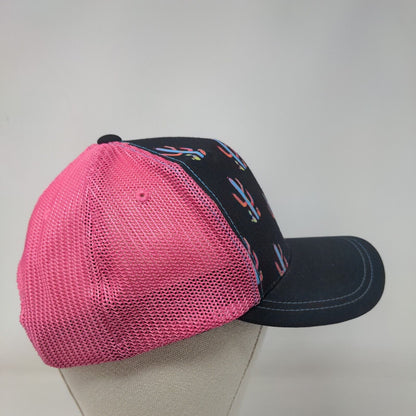 Rock & Roll Denim Cactus Print Snapback Trucker Hat Multi One Size Mesh Back