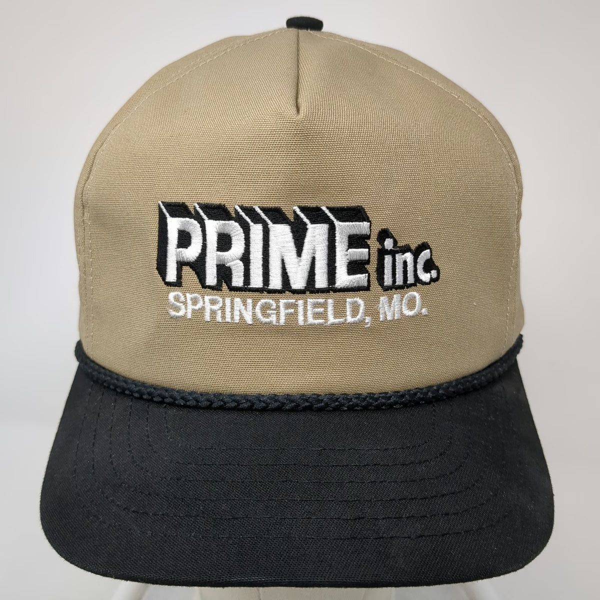 Mad Hatters Inc 5 Panel Beige Black One Size Prime Inc Trucking Rope Hat