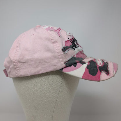 Headgear Pink Jackson Hole Camo Frayed Embroidered Baseball Cap One Size Hat