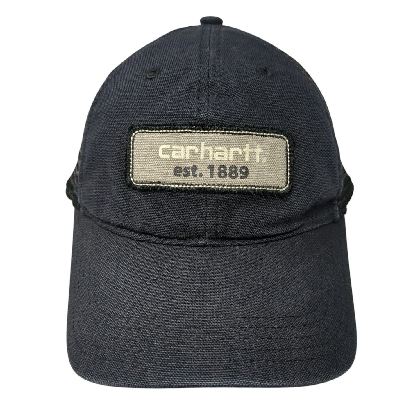 Carhartt Snapback Trucker Hat Black One Size Adjustable Embroidered Mesh Back