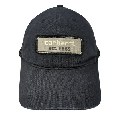 Carhartt Snapback Trucker Hat Black One Size Adjustable Embroidered Mesh Back