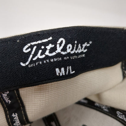 Titleist Fitted Golf Hat Tan M/L Embroidered Lightweight Vented Holes 6 Panel