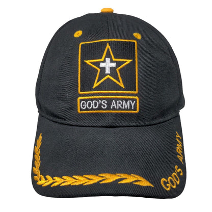 God's Army Strapback Hat Black OSFM Embroidered KYS Design 6 Panel