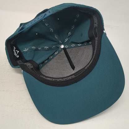 Callaway 5 Panel Green Hat One Size Rope Brim Performance Golf Snapback Patch