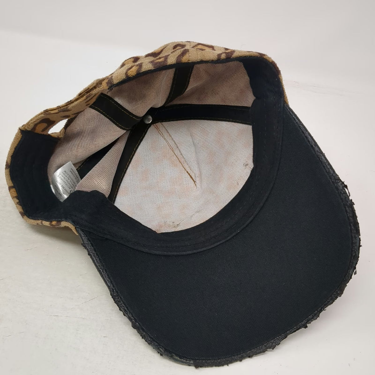 ABG Accessories 5 Panel Brown Black One Size Leopard Print Faux Leather Hat