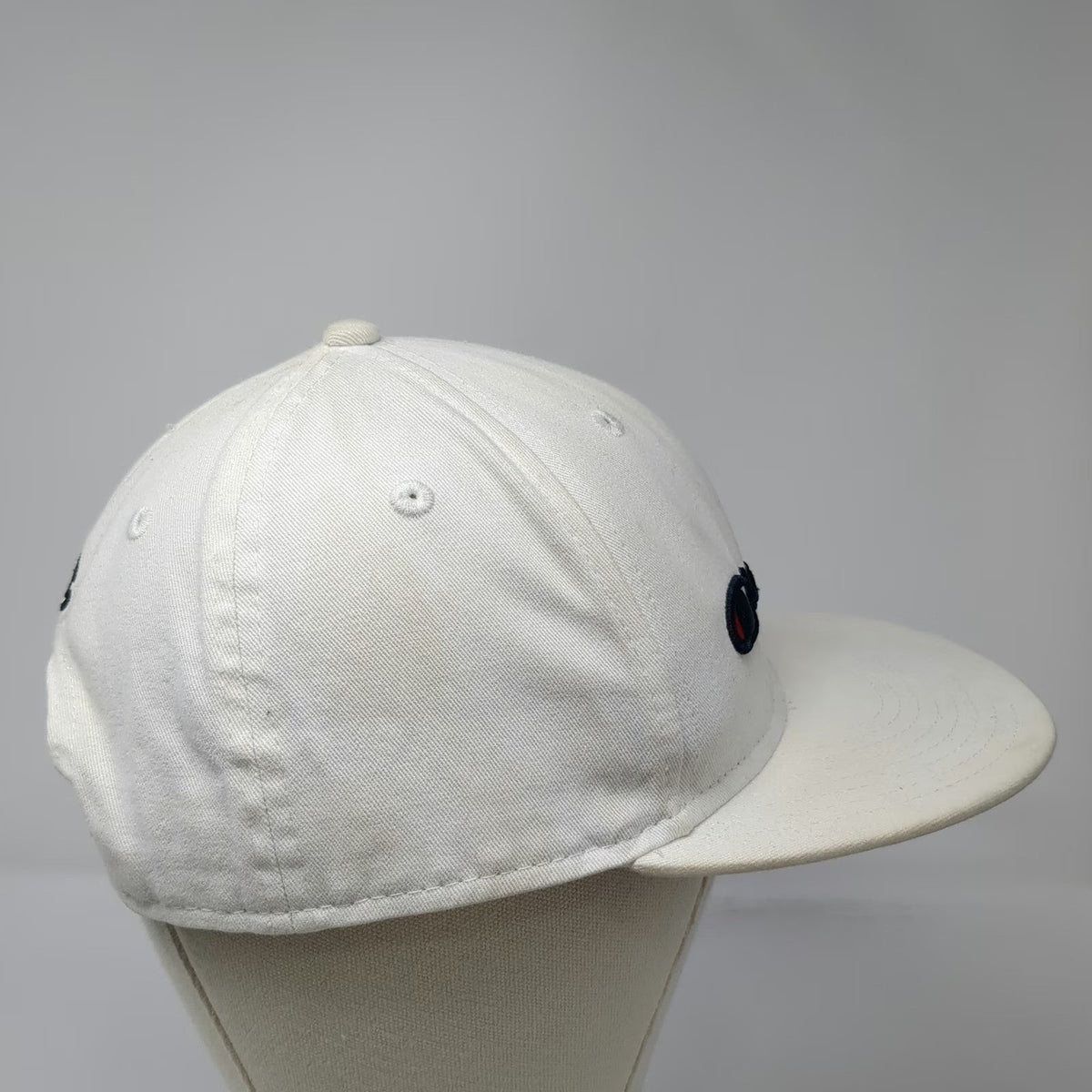Champion Snapback White One Size Embroidered Logo Cotton Athletic Sport Hat
