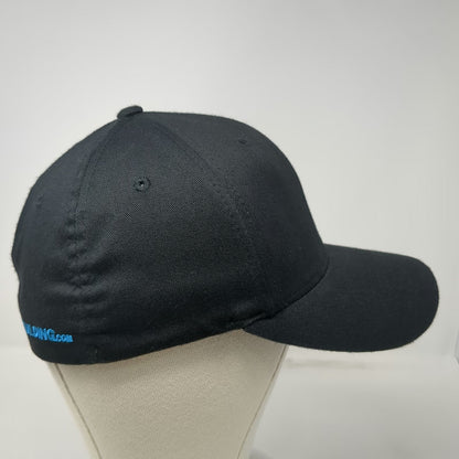 Flexfit Baseball Cap Black M Bodybuilding Logo Blue Embroidery Curved Brim hat