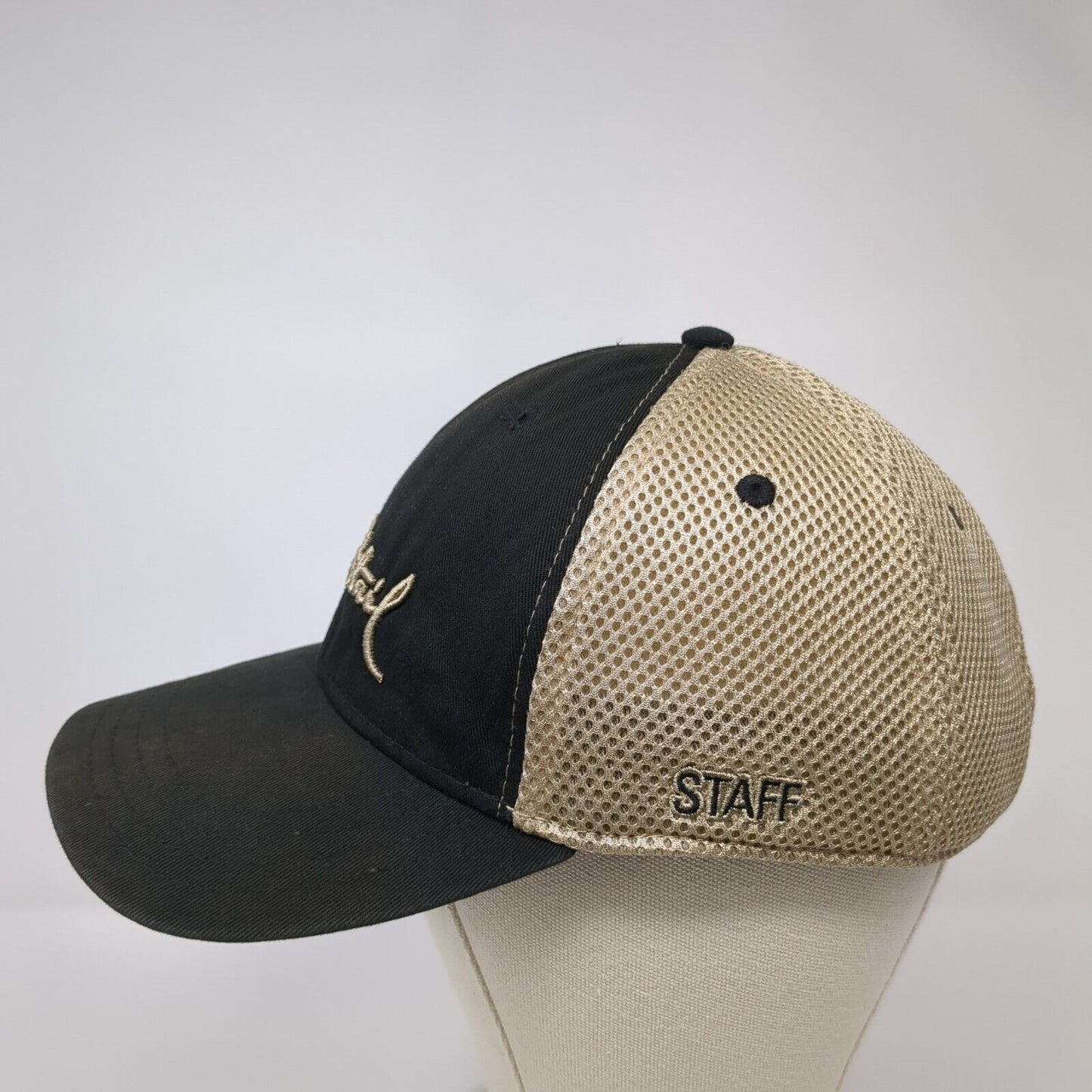Whitetail Staff Strapback Mesh Back Hat Black One Size Adjustable Pukka