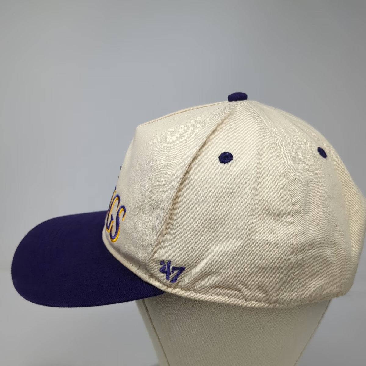 Minnesota Vikings NFL '47 5 Panel Hat Beige Purple One Size Green Under Snapback