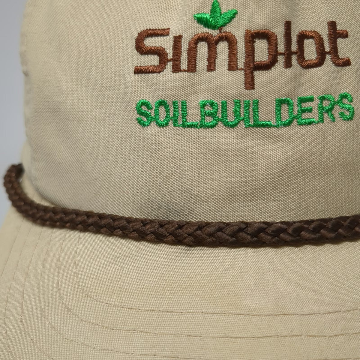 Mountaintop Marketing 5 Panel Beige Simplot Soilbuilders Rope Hat Vintage