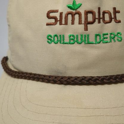 Mountaintop Marketing 5 Panel Beige Simplot Soilbuilders Rope Hat Vintage