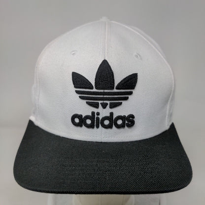 Adidas Snapback Hat White One Size Adjustable Embroidered Trefoil 6 Panel