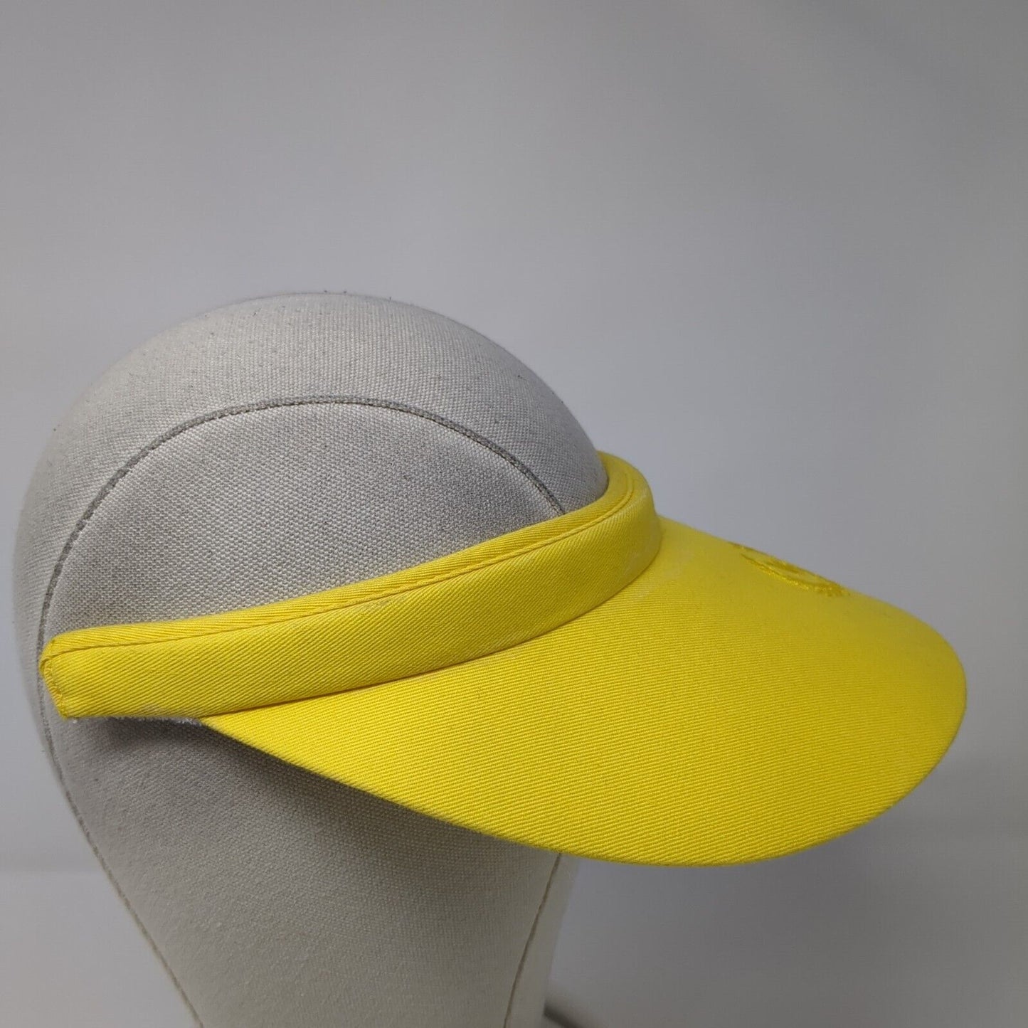 Laura Gayle Clip On Sun Visor Hat Yellow One Size Embroidered Wide Brim