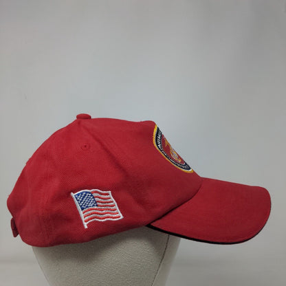 Department Of The Navy United States Marine Corps Strapback Hat Red One Size