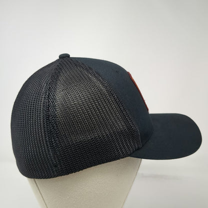 Columbia Baseball Cap Black M Mesh Back Flexfit Stretch Logo Patch Outdoors Hat