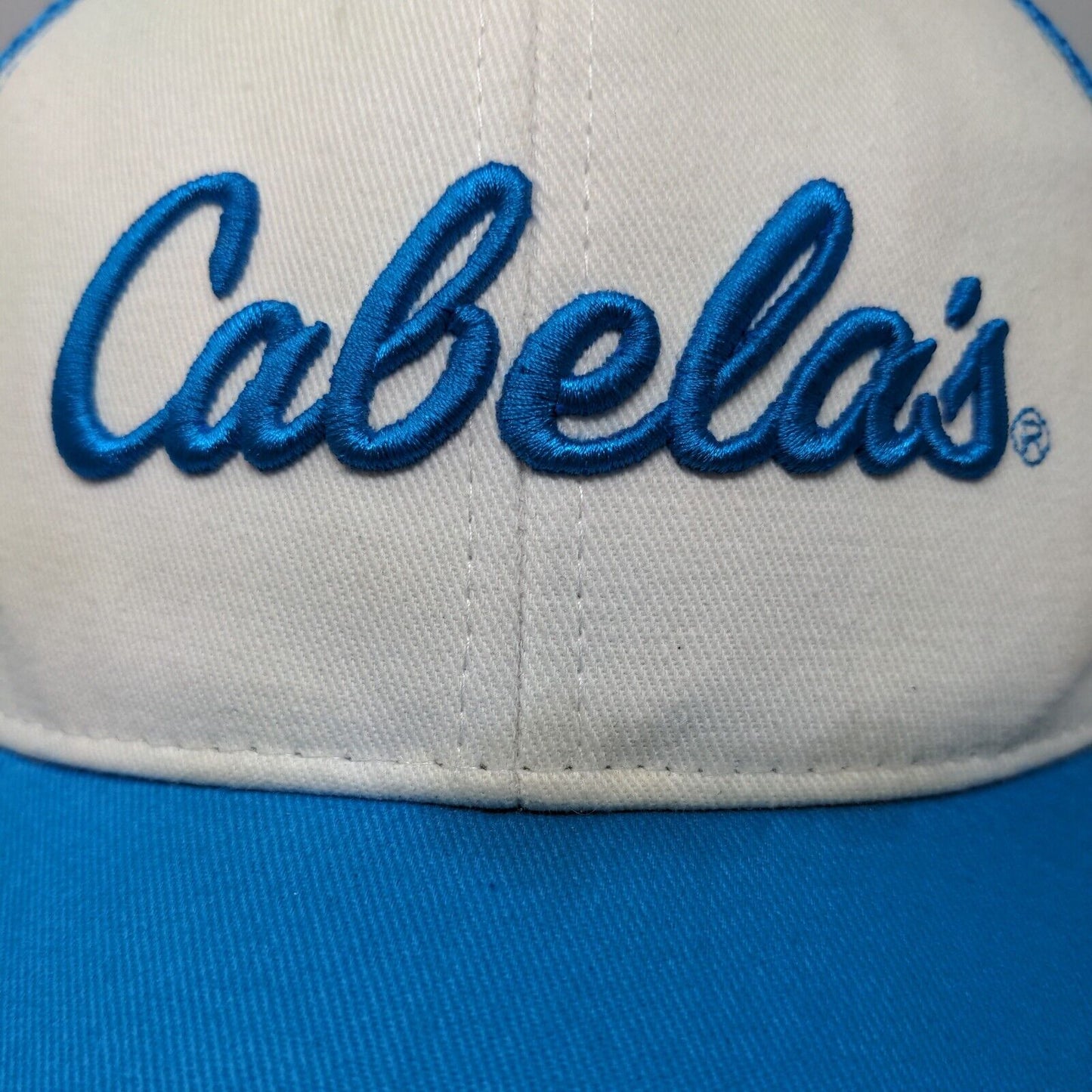 Cabela's Snapback Mesh Back Trucker Hat Blue One Size Embroidered