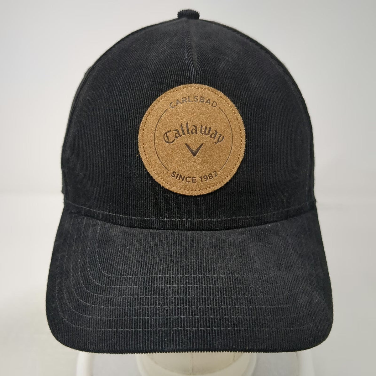 Callaway 5 Panel Black Hat One Size Snapback Corduroy Golf Carlsbad Logo Patch