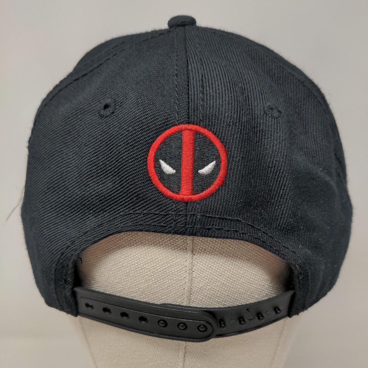 Deadpool Snapback Hat Black OSFM Adjustable Embroidered 6 Panel Marvel