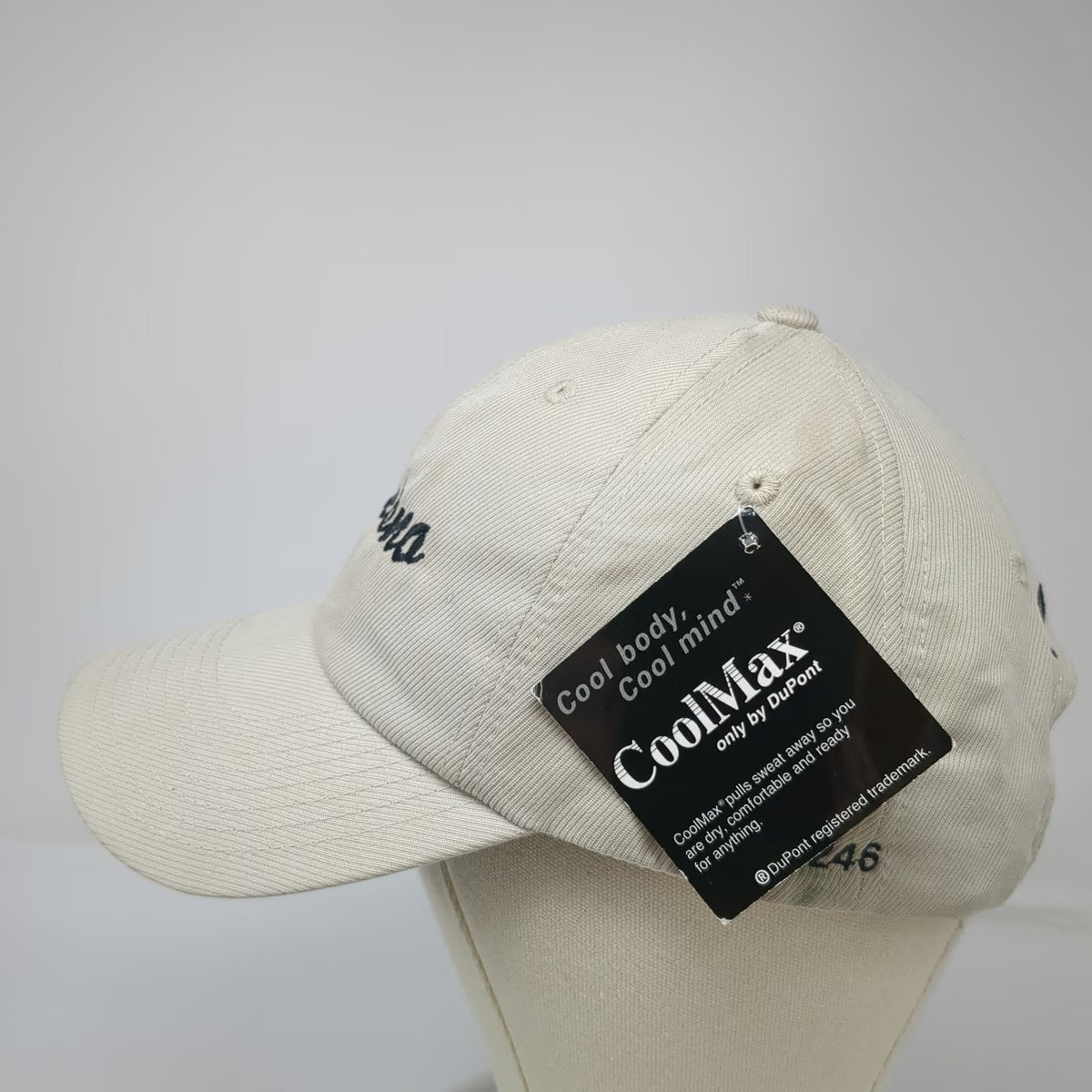 Ping Baseball Cap Beige Fresno Leather Strap CoolMax Script Logo Hat W/Tags
