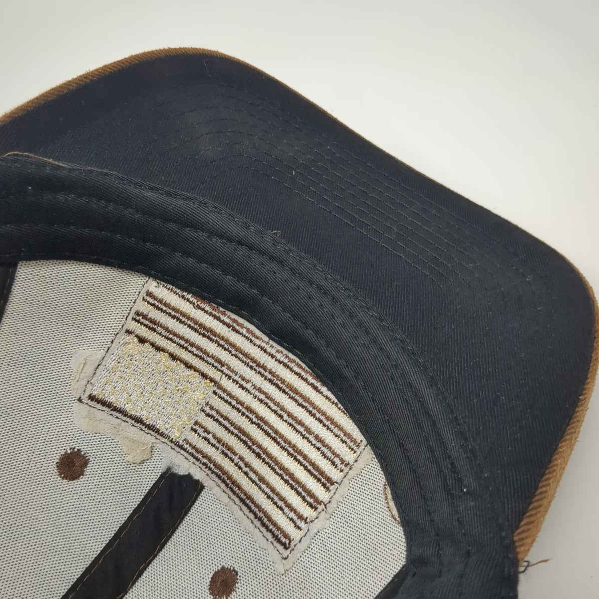 Ariat Snapback Brown One Size Hat Digital Camo American Flag Patch Corduroy