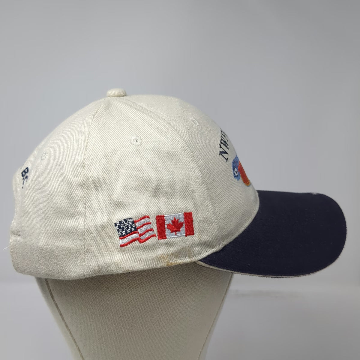 MC Design NWFCC 2004 Northwest Fish Culture Beige Blue Baseball Cap OS Flags