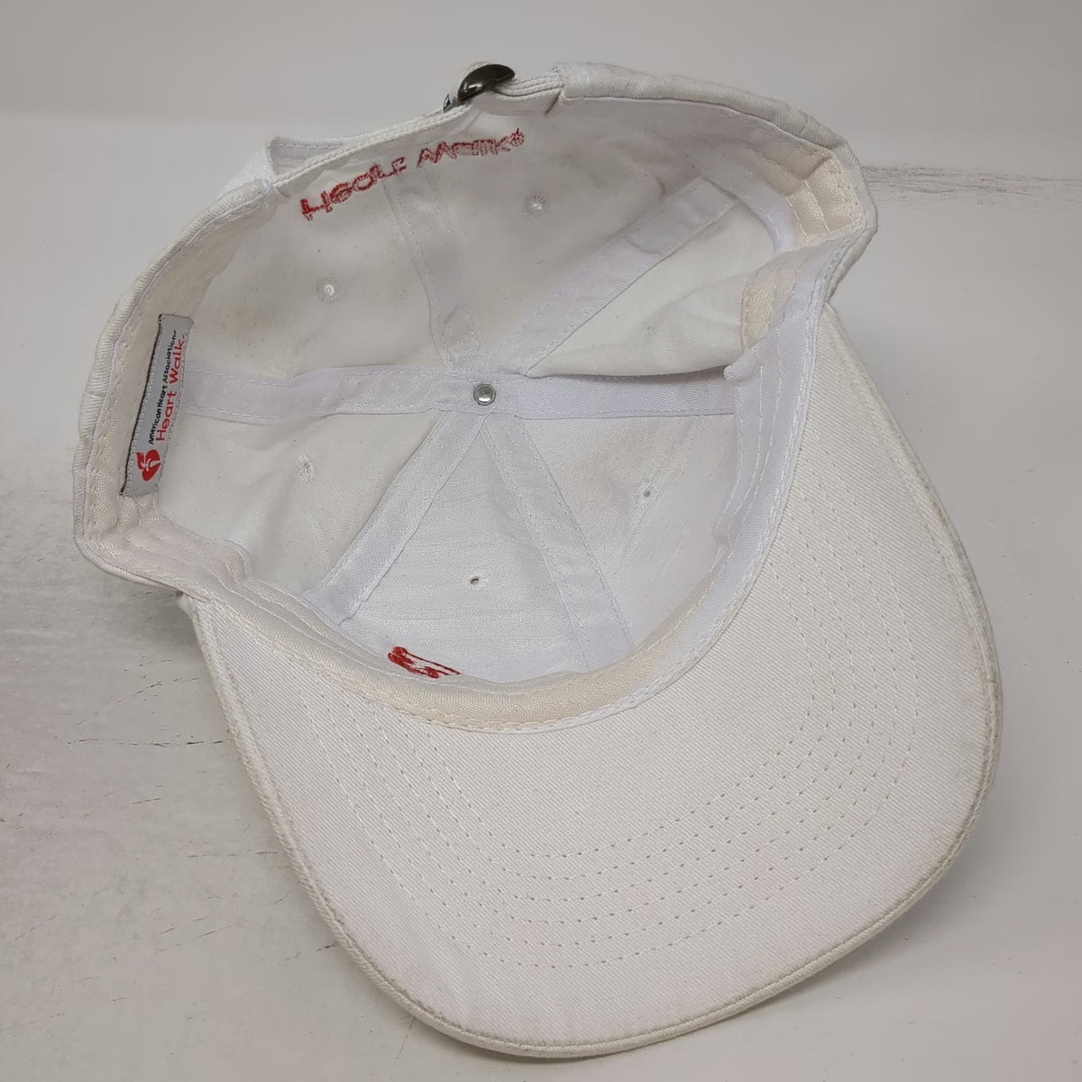 White Baseball Cap One Size American Heart Association Heart Walk Survivor Hat