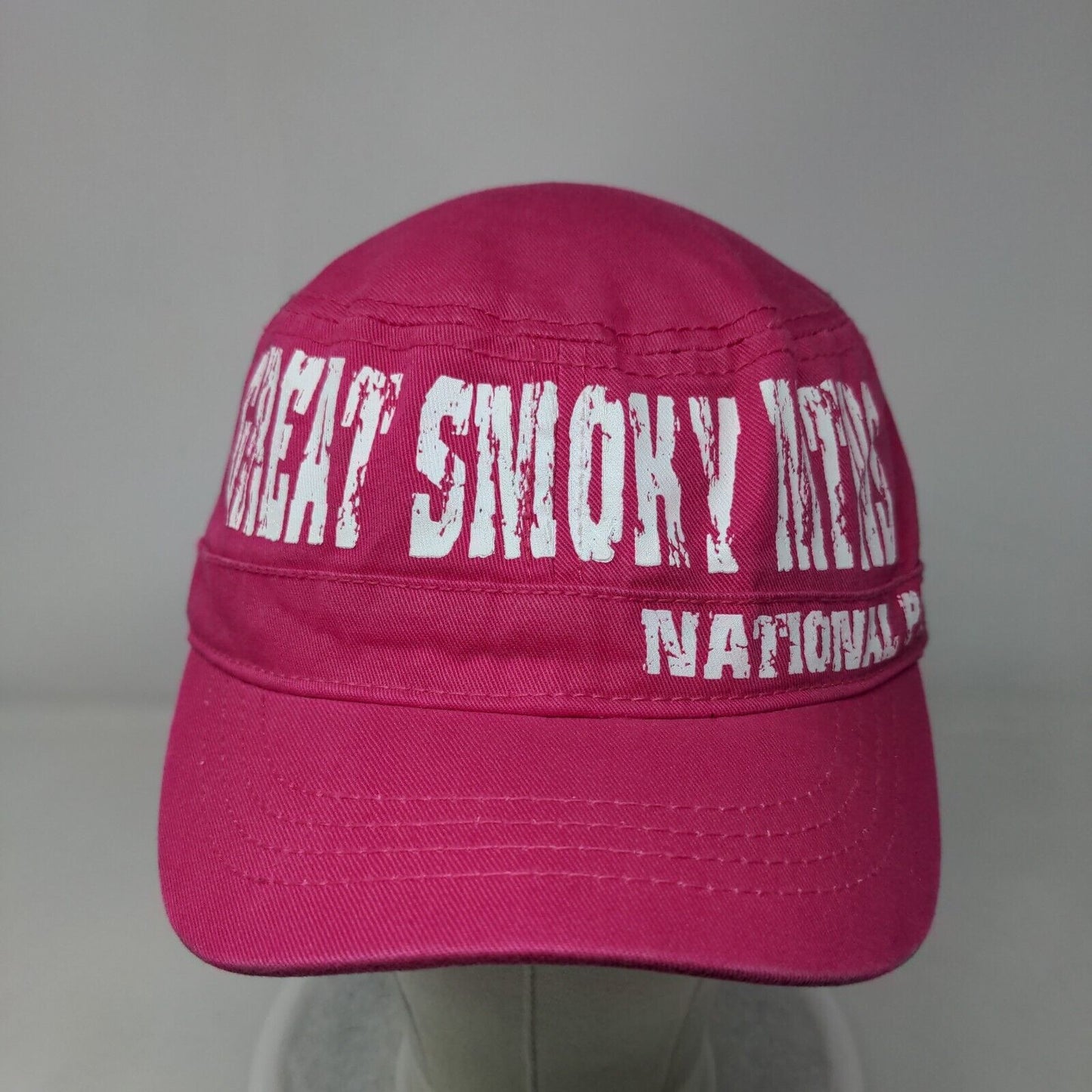 Great Smoky Mtns Strapback Cadet Army Cap Hat Pink One Size Robin Ruth