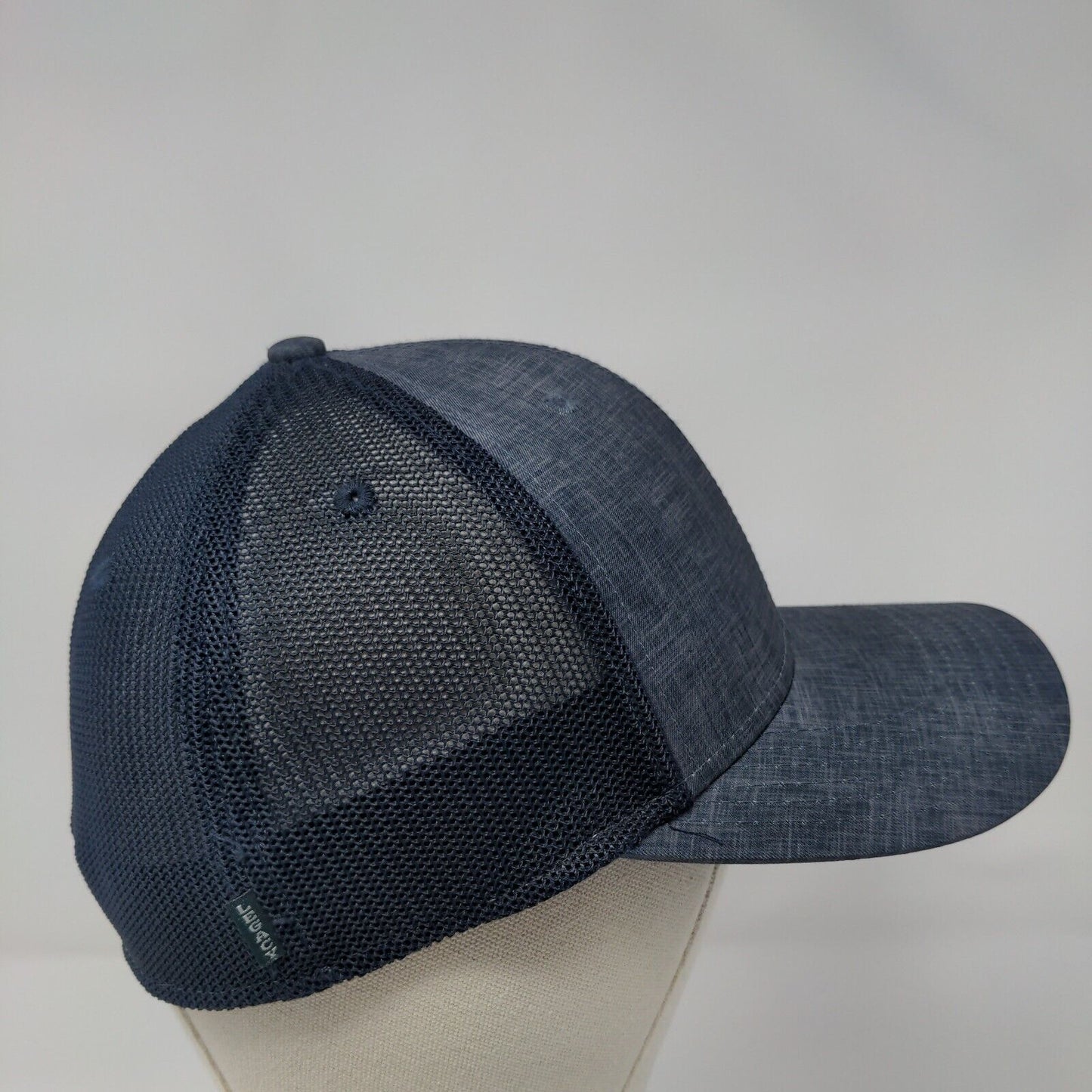 D.L. Evans Bank Idaho Patch Fitted Mesh Back Trucker Hat Blue S/M Legacy