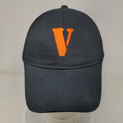 Letter V Slideback Hat Black One Size Embroidered Adjustable 6 Panel