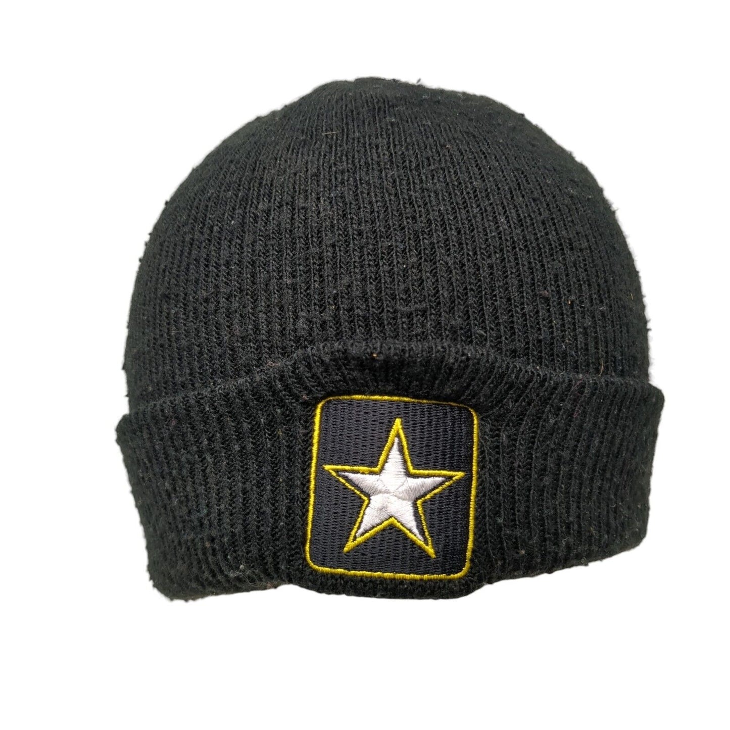 U.S. Army Knit Beanie Hat Black One Size Stretch Embroidered Logo