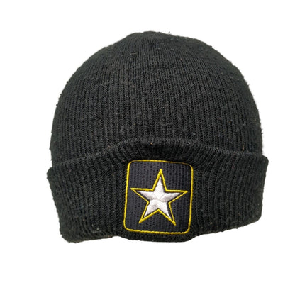 U.S. Army Knit Beanie Hat Black One Size Stretch Embroidered Logo