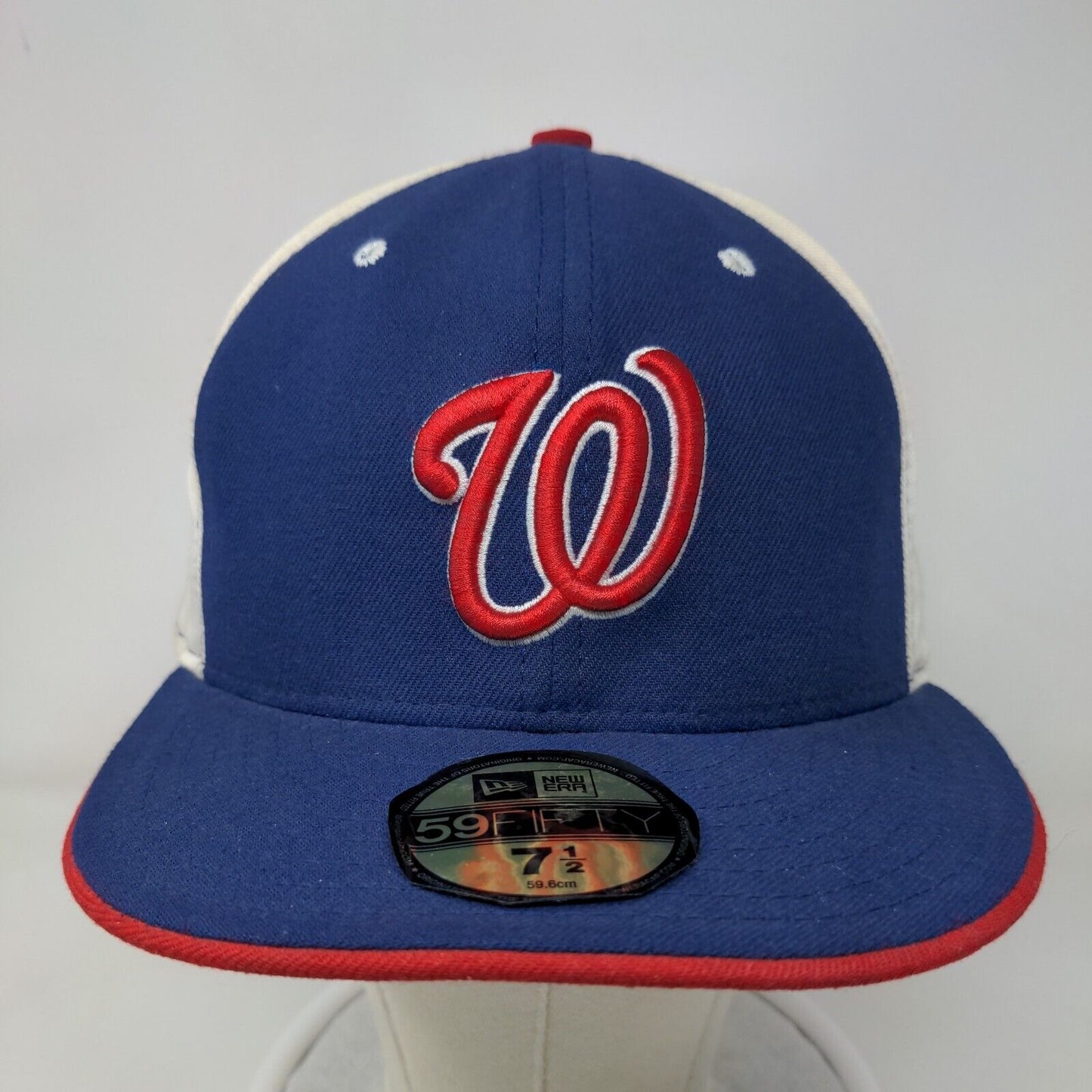 New Era Men's 59Fifty Hat Multicolor 7 1/2 Embroidered Washington Nationals Logo