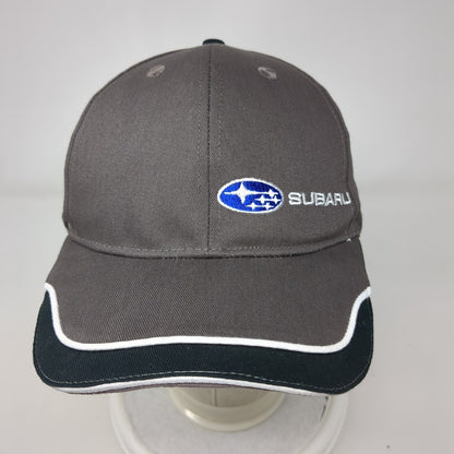 Subaru Strapback Hat Gray OSFA Adjustable Embroidered 6 Panel Nissun