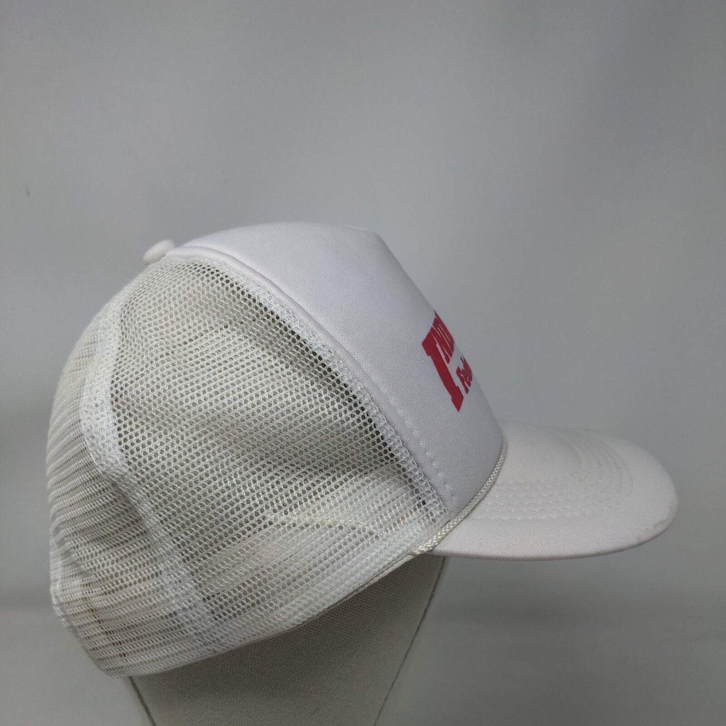 Indiana Federal Credit Union Trucker Hat White OS Mesh Back Suede Puff Rope