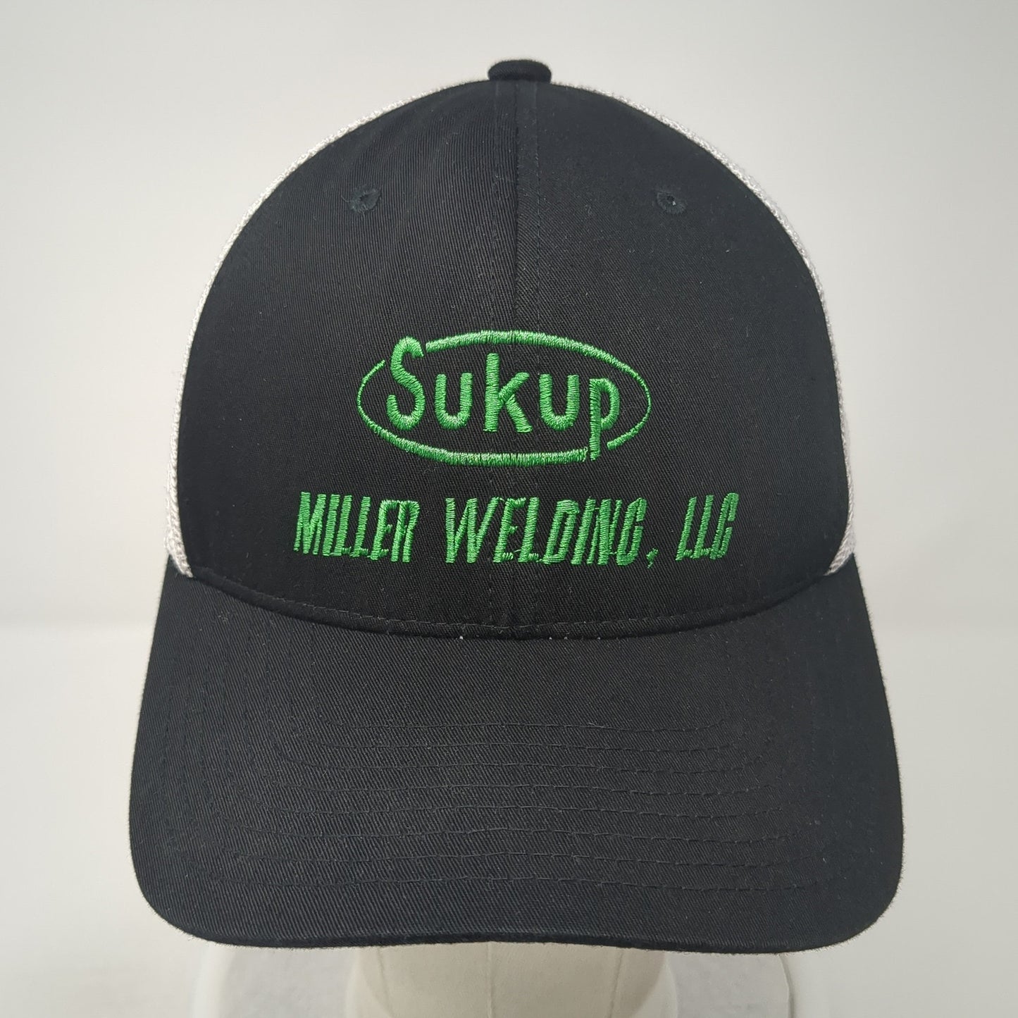 Sukup Miller Welding LLC Fitted Trucker Hat Black One Size Mesh Back