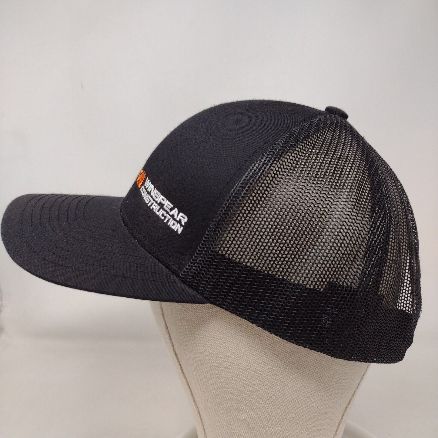 Winspear Construction Snapback Trucker Hat Black OSFA Mesh Back Solid