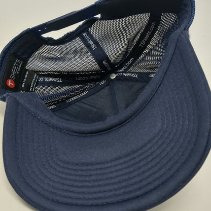 TSheets Trucker Hat Blue One Size Retro Stripe Foam Mesh Snapback