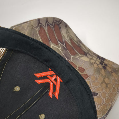 Vortex Trucker Hat Brown Orange One Size Camo Mesh Snapback Richardson Logo V