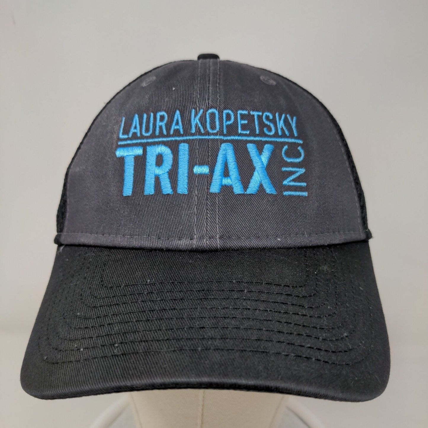 New Era Men's Snapback Hat Black OSFM Embroidered Laura Kopetsky Tri Ax Logo