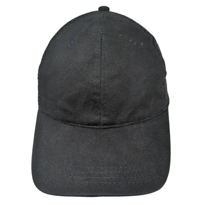 Unbranded Strapback Trucker Hat Black One Size Mesh Back Blank Solid